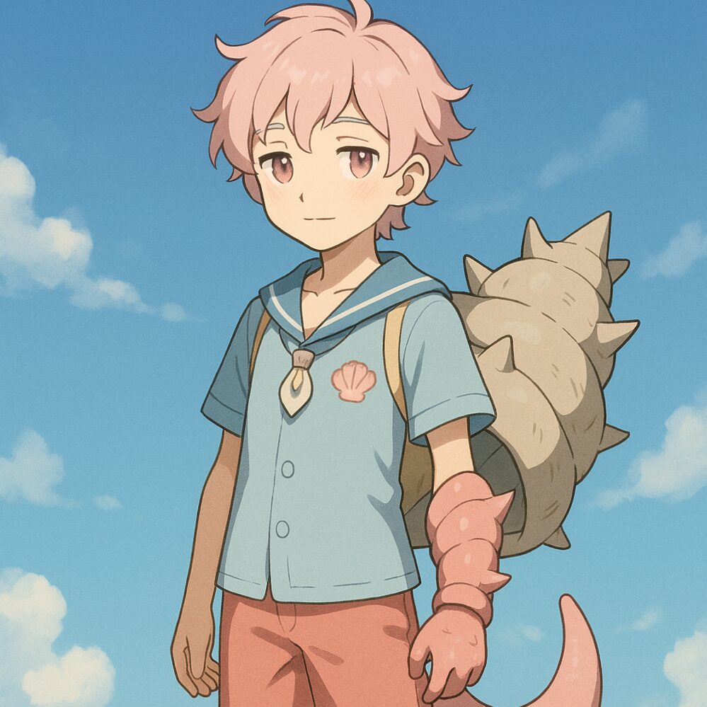 偽物のヤドランを擬人化した現代風のイメージ画像