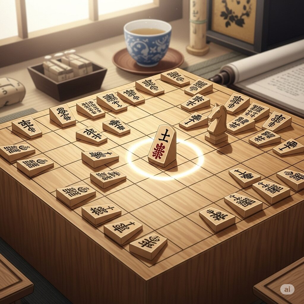 王手の将棋盤のイラスト