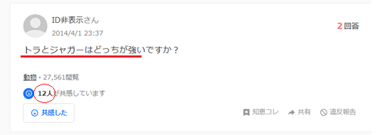 共感が集まった知恵袋のスクリーンショット画像