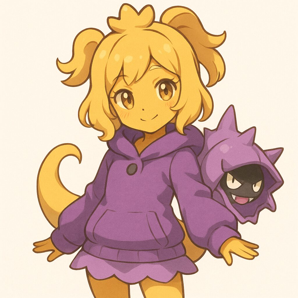 ガラルヤドランを金色にして擬人化した画像