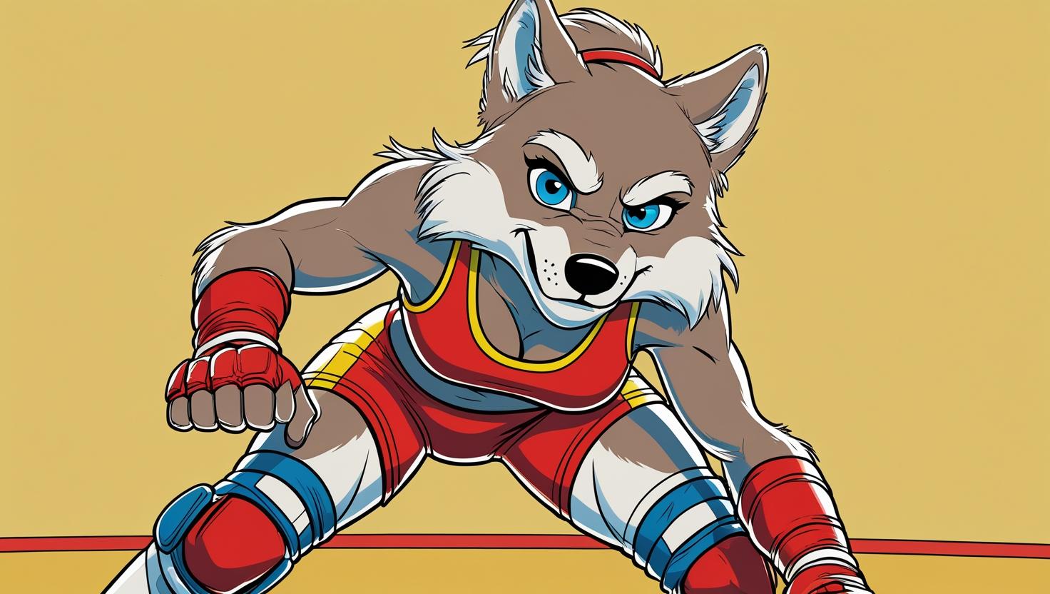 狼の女子レスリング選手のキャラクター