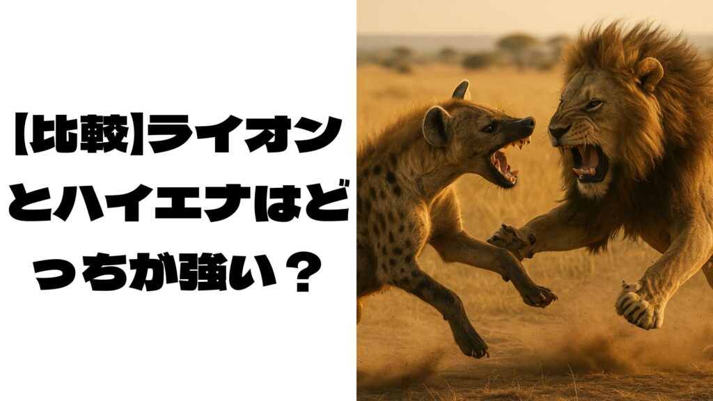 ライオンとハイエナが戦う画像
