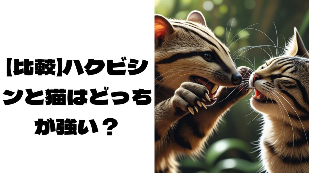 ハクビシンと猫が戦う画像