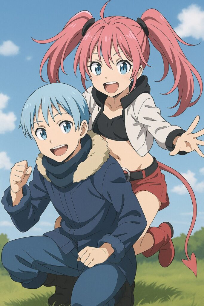 偽物のリムルとミリムの遊んでいる画像