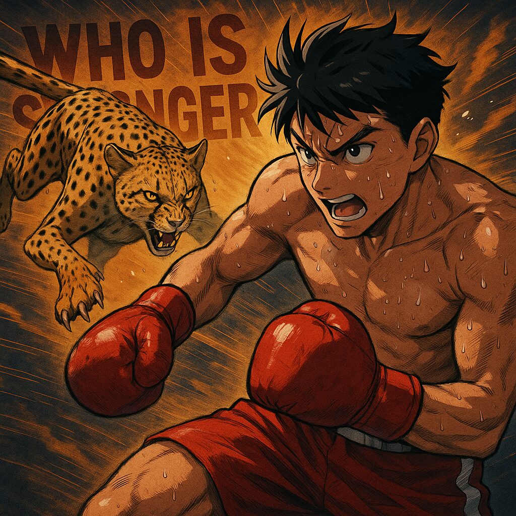 チーターとボクサーのアニメ風画像
