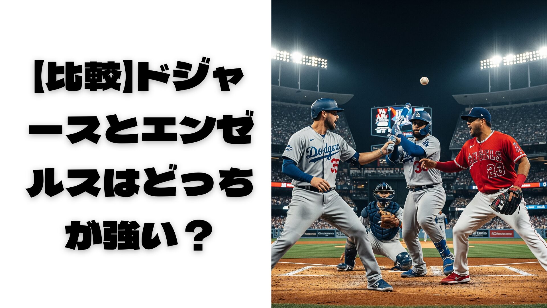 ドジャースとエンジェルスが対戦してるイメージ画像