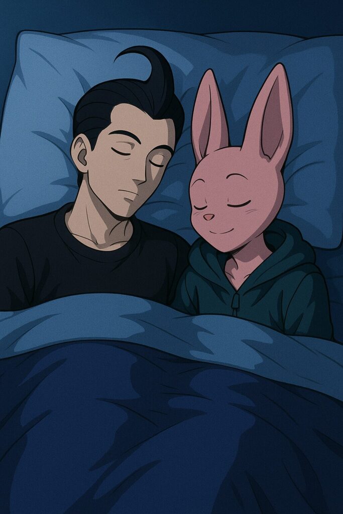 偽物のウイスとビルスが寝ている画像