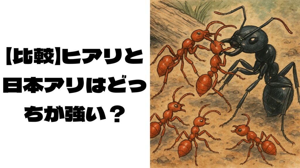 ヒアリと日本アリが戦っている画像