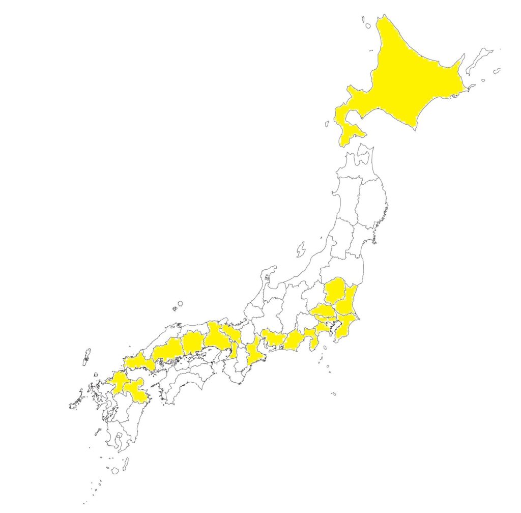 ヒアリが発見された都道府県の画像