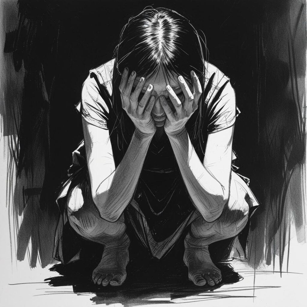 暗闇に支配されている人のイメージ画像