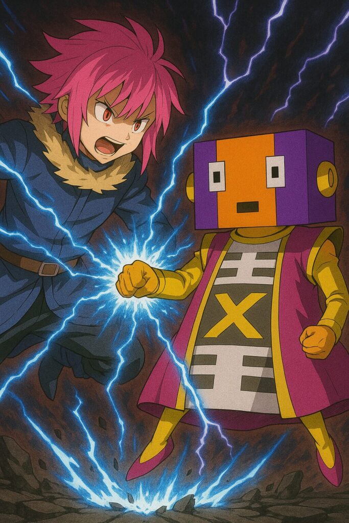 偽物のリムルと全王が戦っている画像