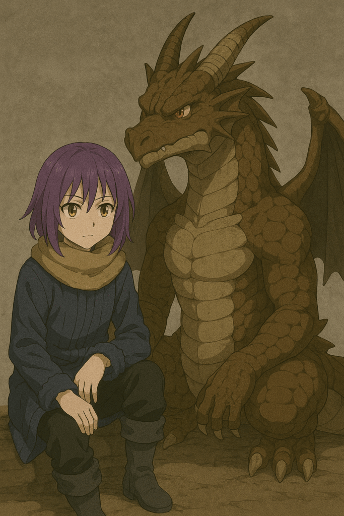 偽物のリムルとヴェルドラが座っている画像