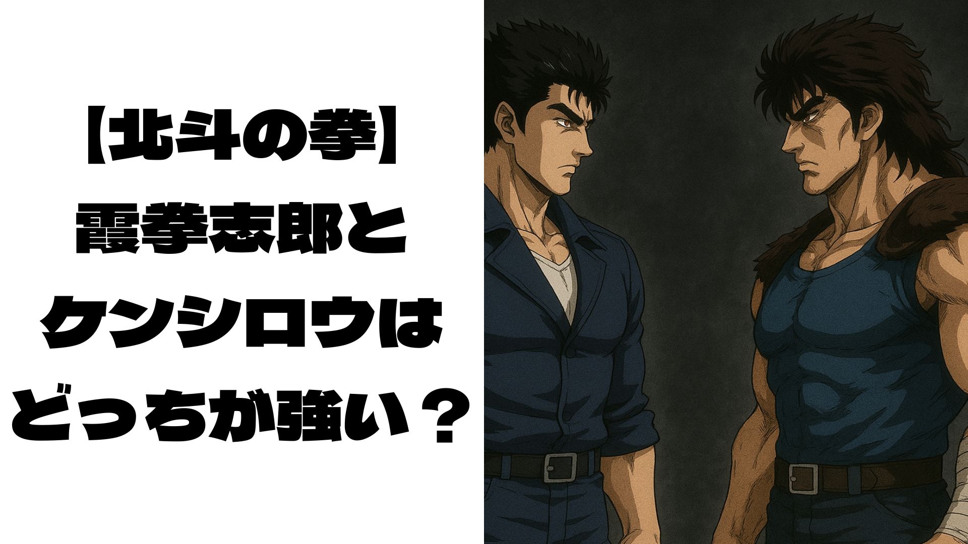 対峙している霞拳志郎とケンシロウ