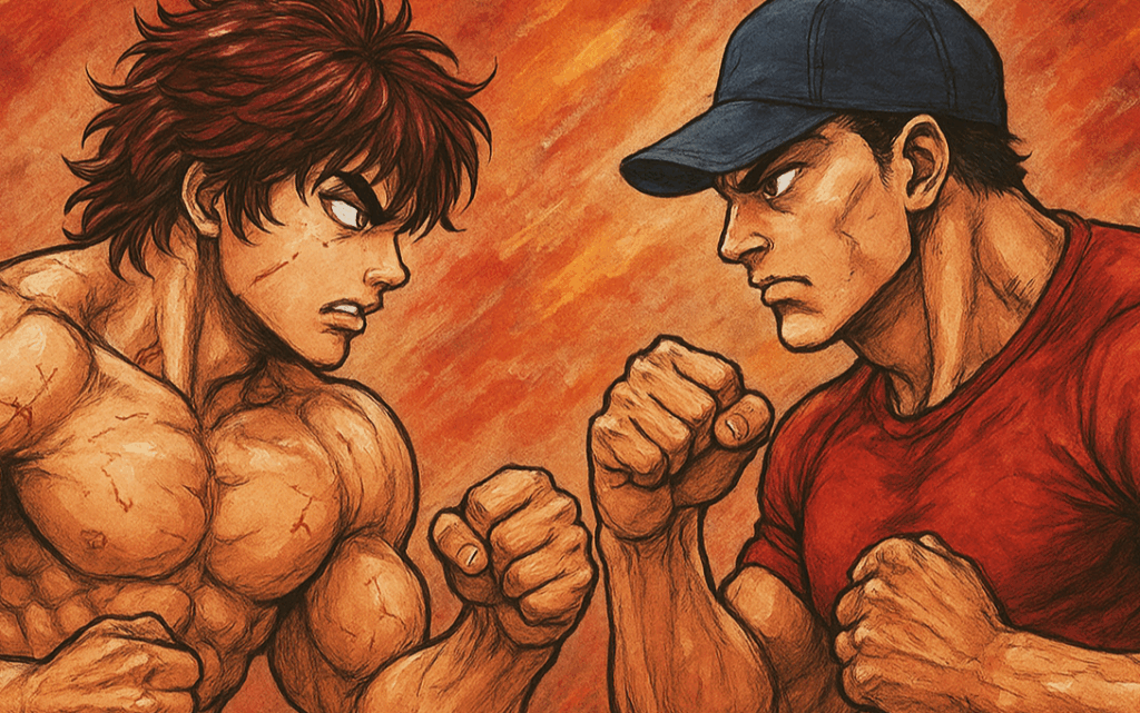 対峙している範馬刃牙と葛城無門のイメージ画像