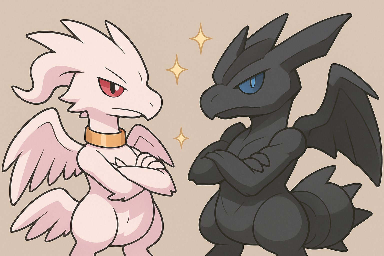 色違いのレシラムとゼクロム風モンスター