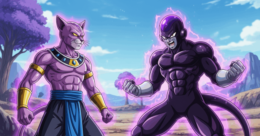 破壊神ビルスとブラックフリーザが戦うイメージ画像
