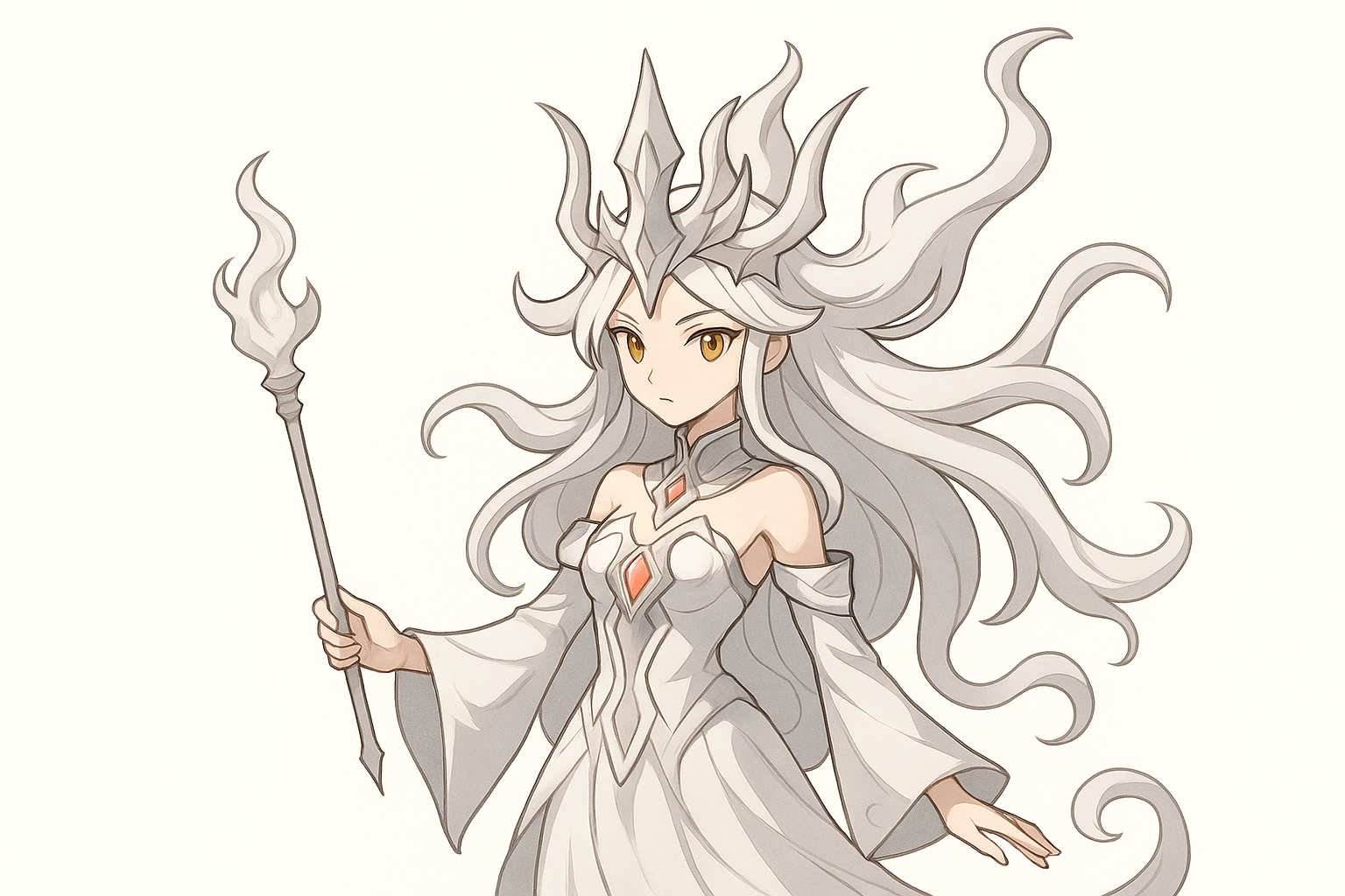 左を向いたイザナギ風キャラクターのイラスト