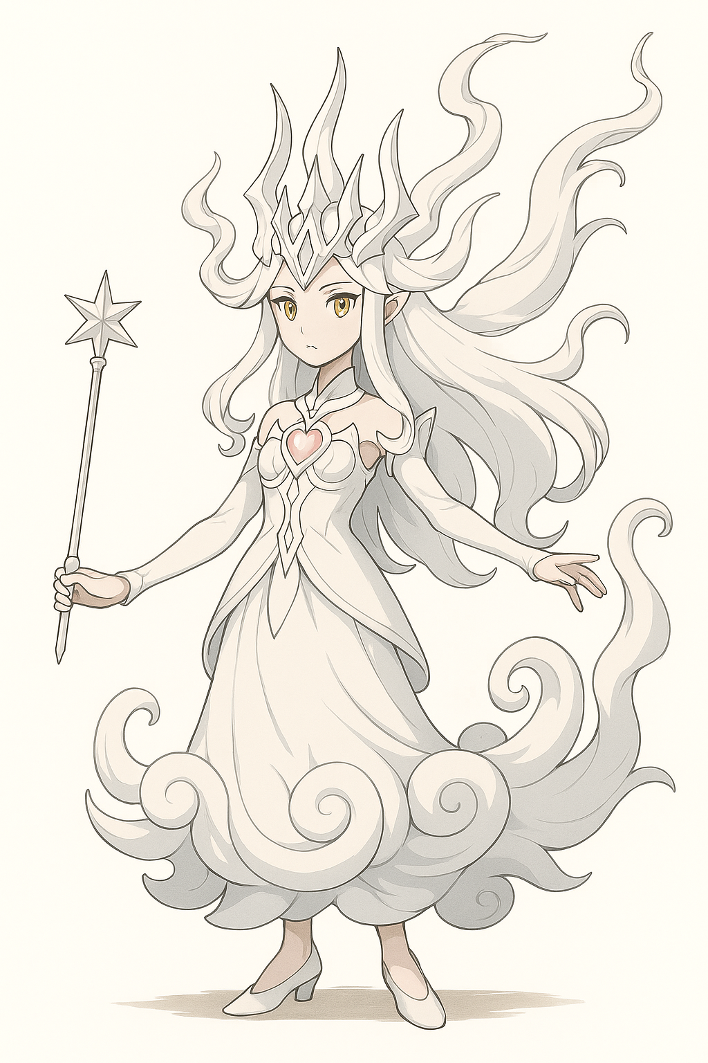 左を向いたイザナギ風キャラクターのイラスト