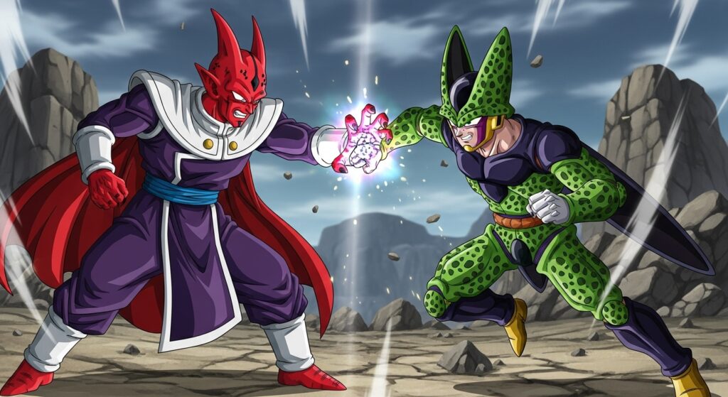 ダーブラとセルが素手で戦っているイメージ画像