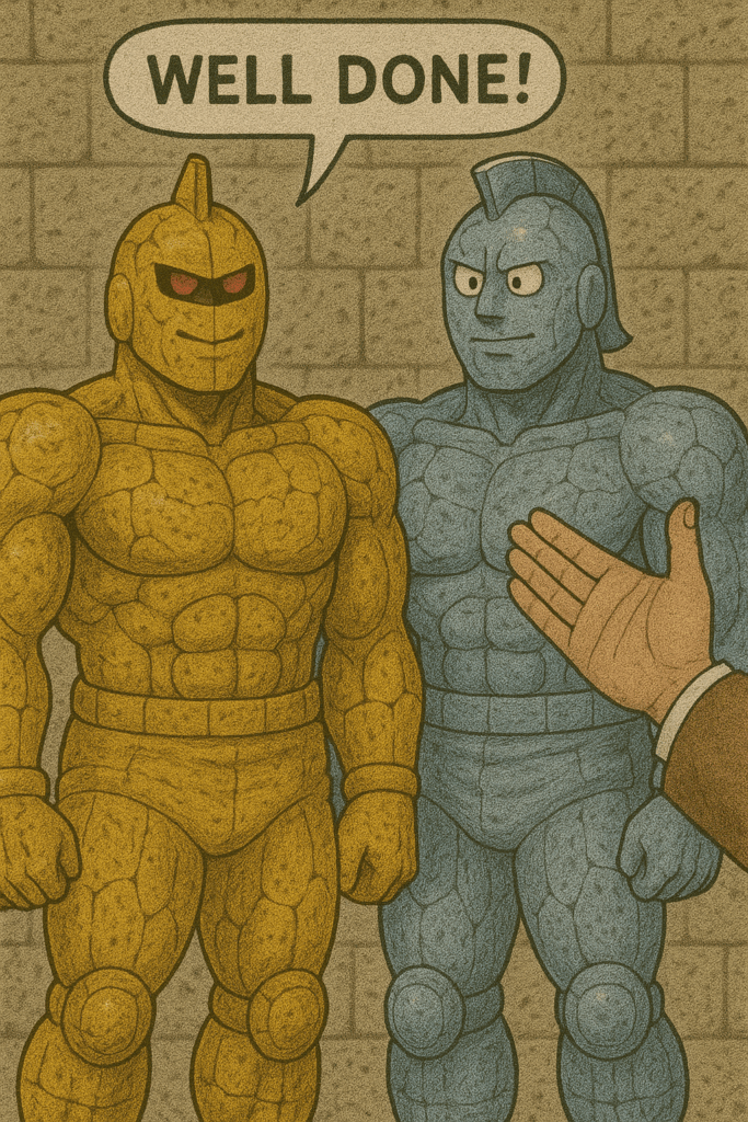 偽物のゴールドマンとシルバーマンが褒められている画像