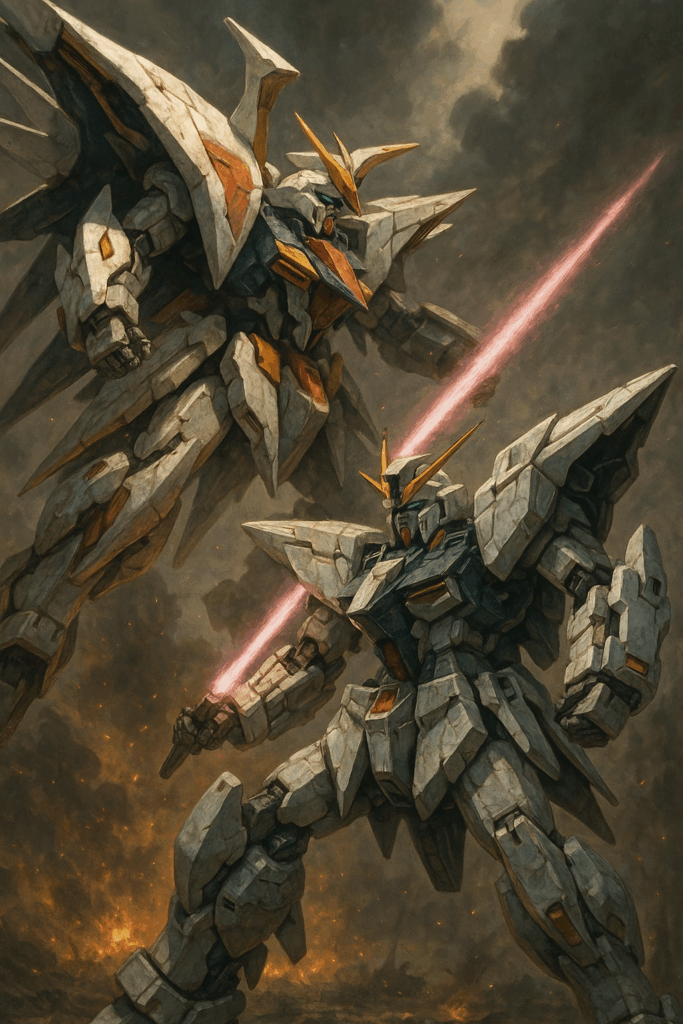 クスィーガンダムとペーネロペーが戦っている画像