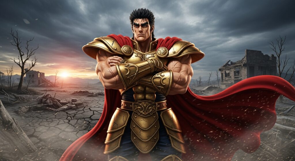 ラオウがマントを着て腕を組んでいるイメージ画像