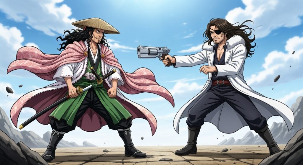 京楽春水とコヨーテ・スタークが戦っているイメージ画像