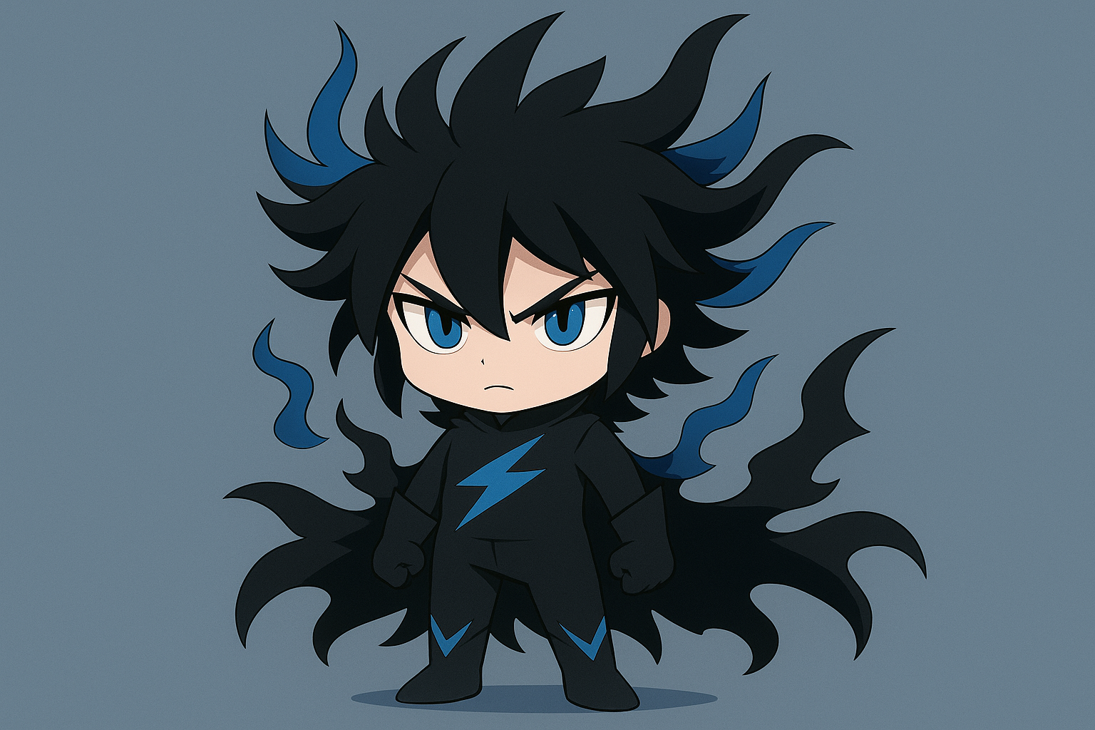 黒フォノウ風デフォルメキャラクターのイラスト