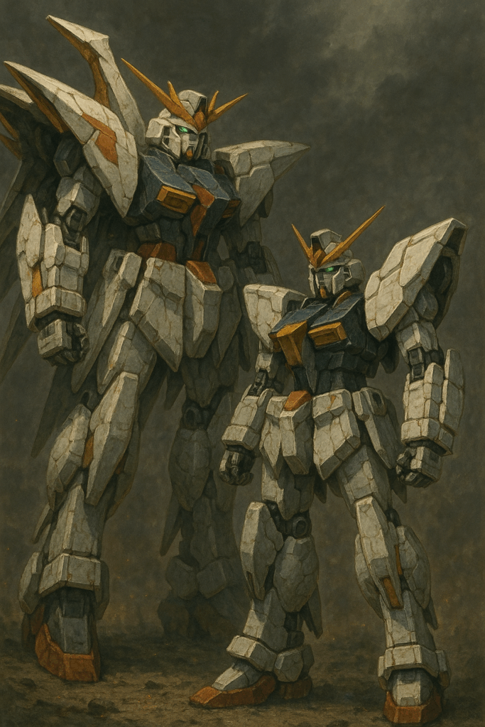 クスィーガンダムとペーネロペーが立っている画像