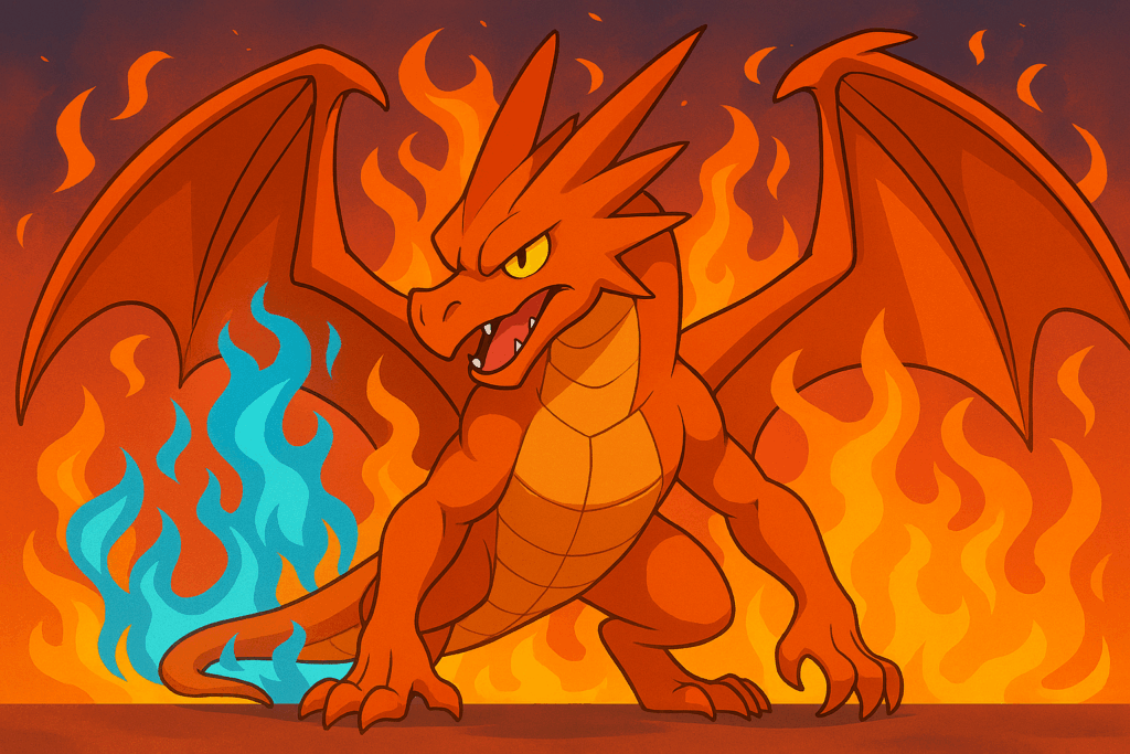 メガリザードンY風モンスターのイラスト