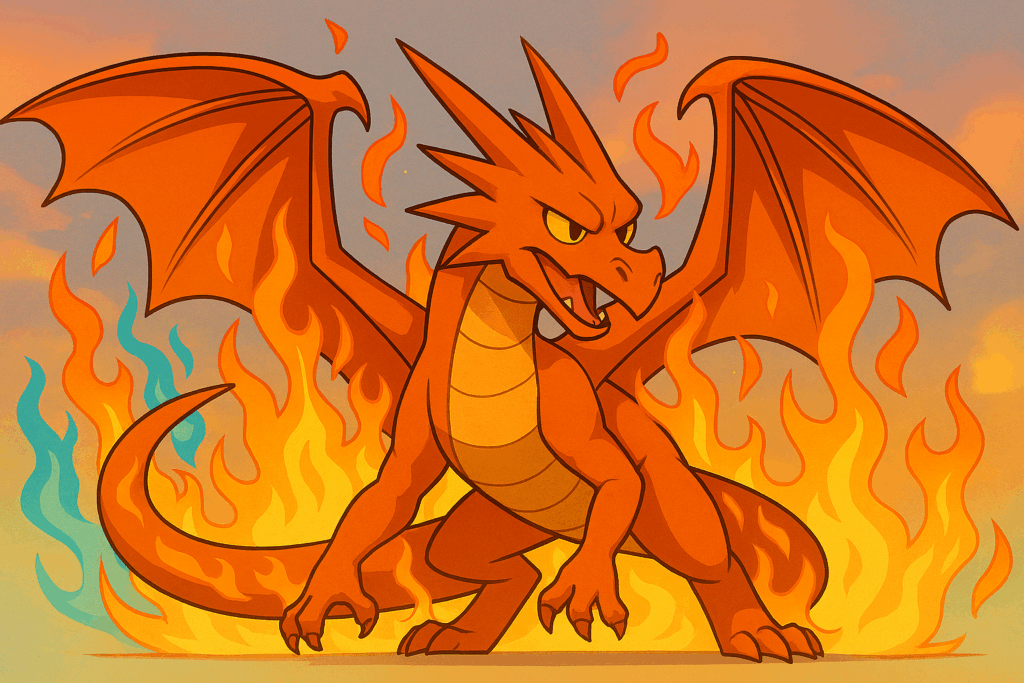 メガリザードンY風モンスターのイラスト