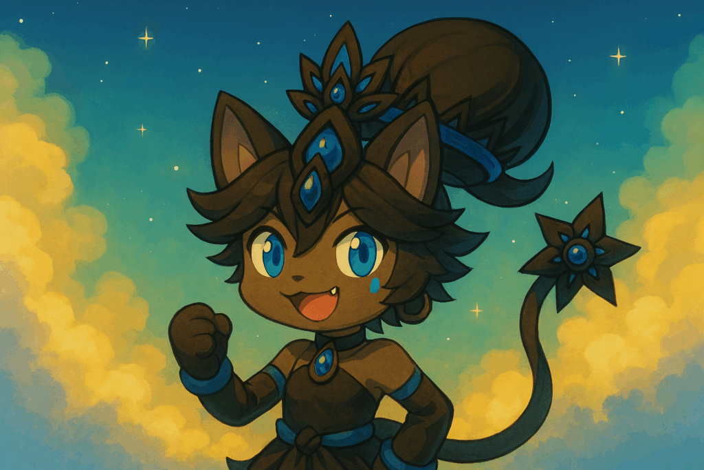 自信ありげな黒イズ風キャラクターのイラスト