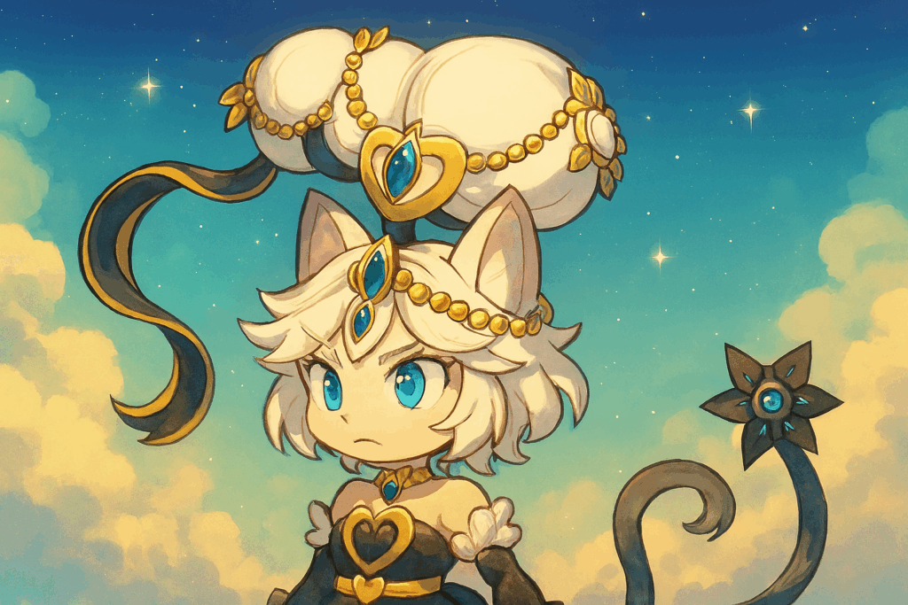 険しい顔をした白イズ風キャラクターのイラスト