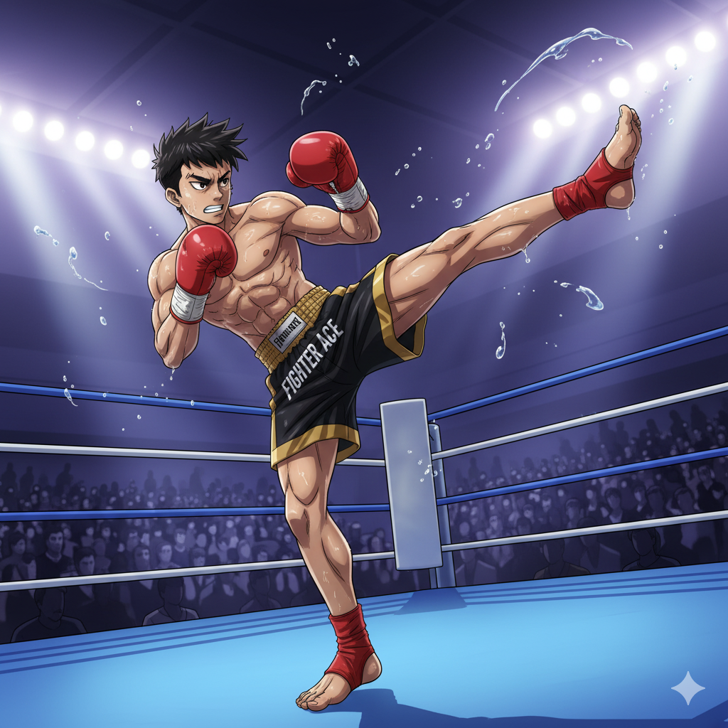 吉成名高選手のような格闘家、ボクサーをイメージした画像