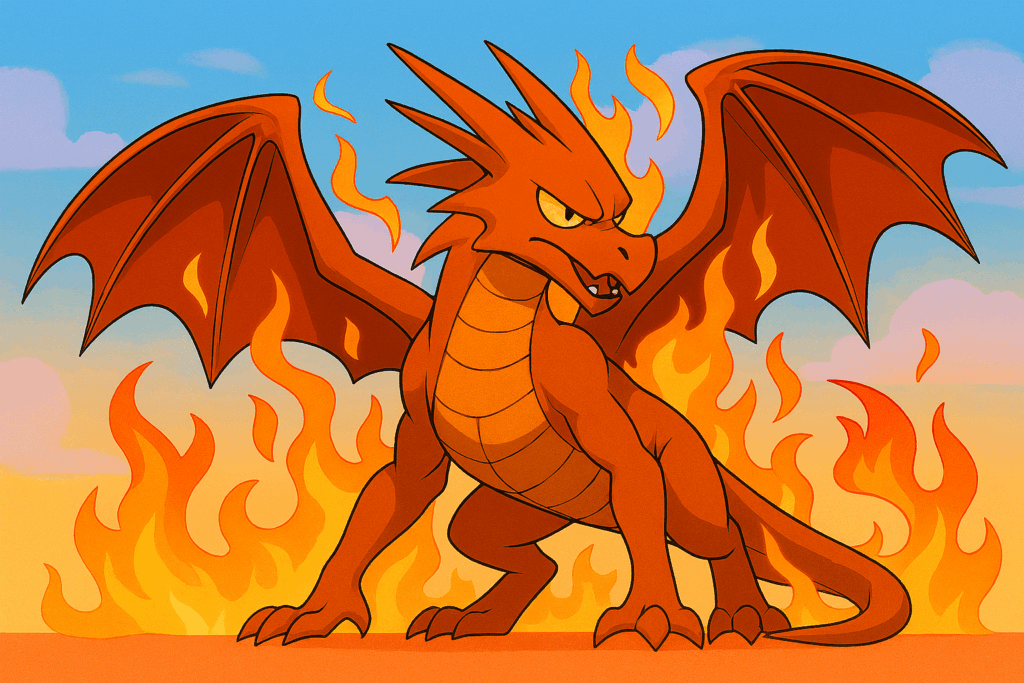 メガリザードンY風モンスターのイラスト