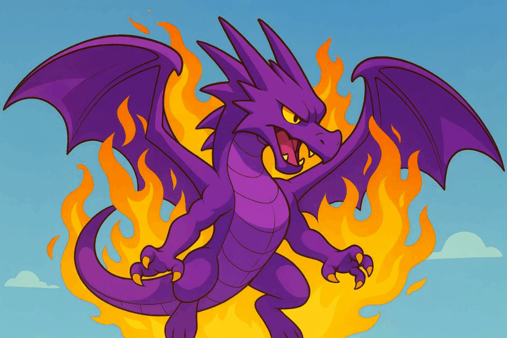 色違いのメガリザードンY風モンスターのイラスト