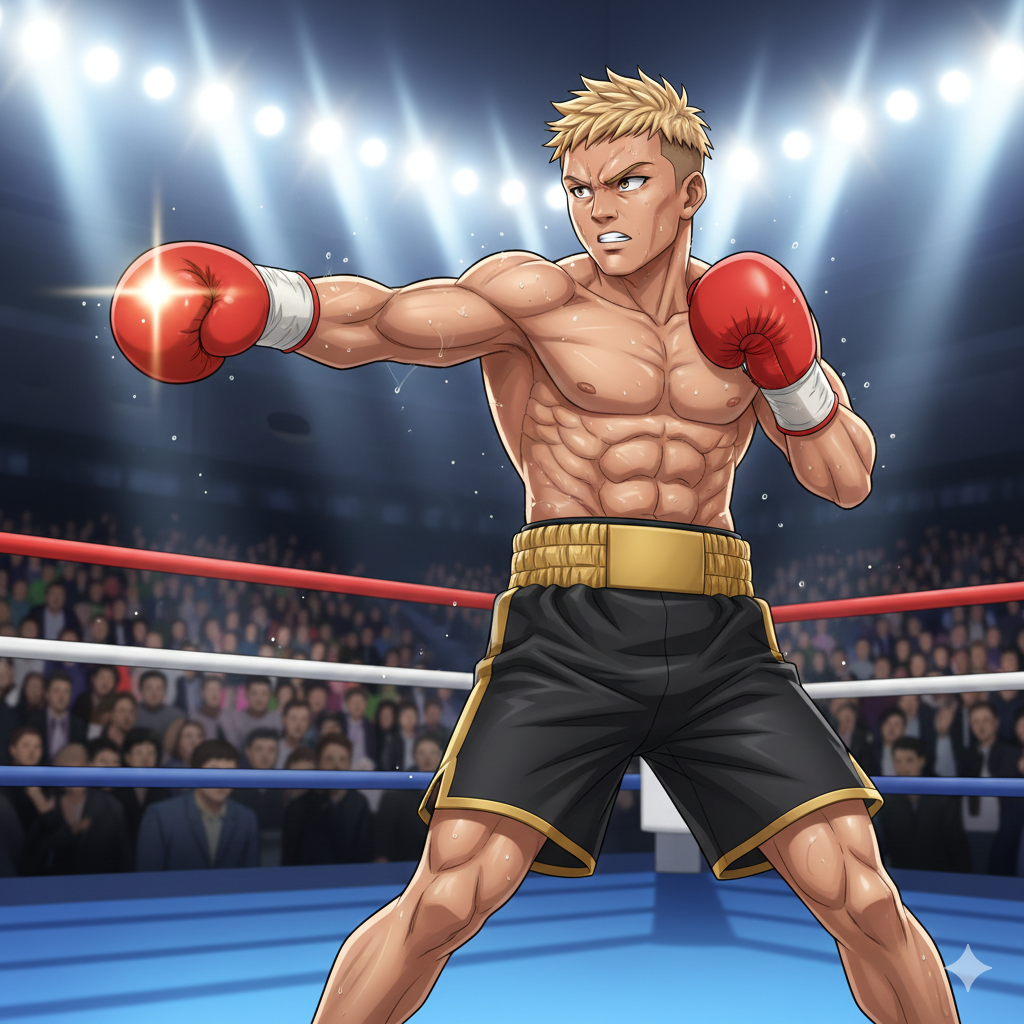 カシメロ選手をイメージしたボクサーの画像
