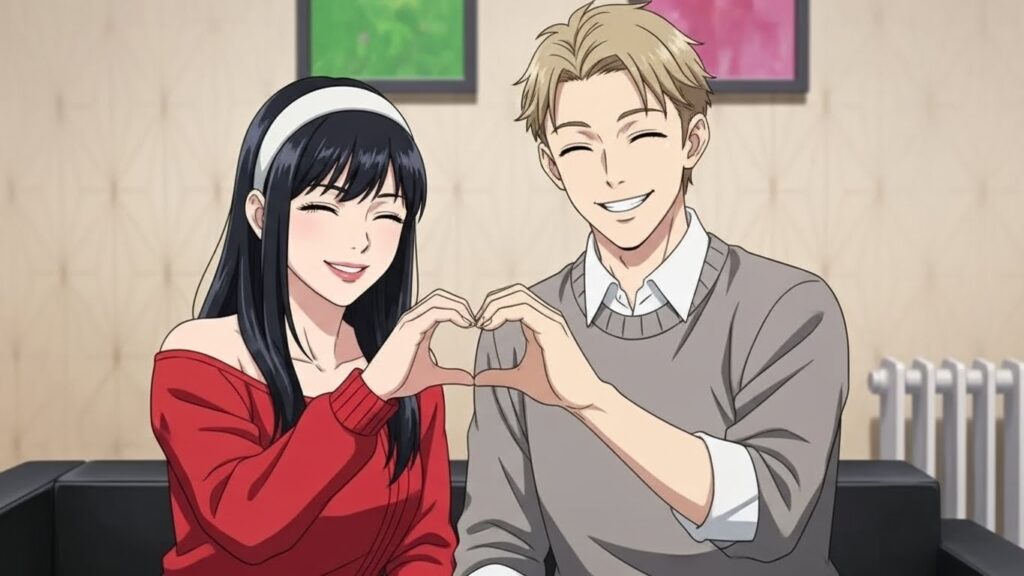 ロイドとヨルが仲良くハートを作っているイメージ画像