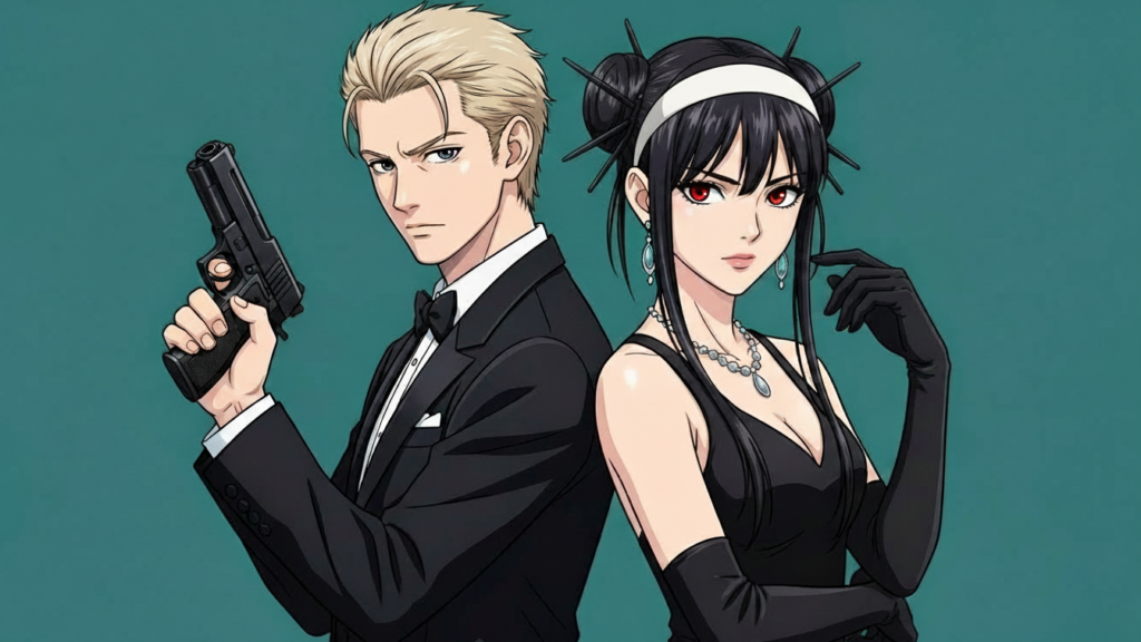 いばら姫のヨルと黄昏のロイドがフォーマルな服装を着ているイメージ画像