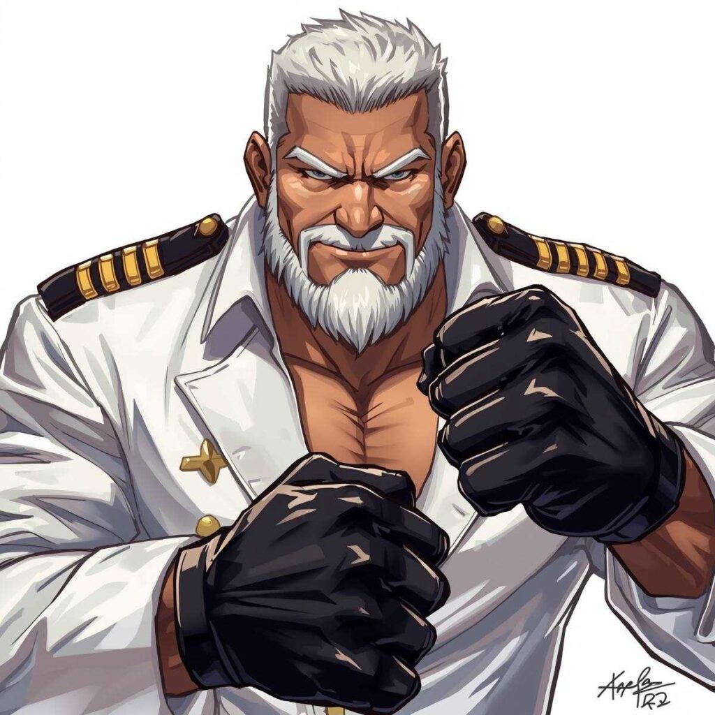 武装色の覇気をまとっている伝説の海兵ガープに似ている老兵