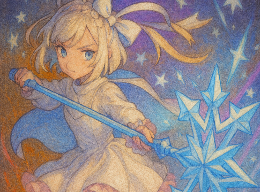 モンストのマギア「純白の魔法少女」をイメージしたキャラクターの画像