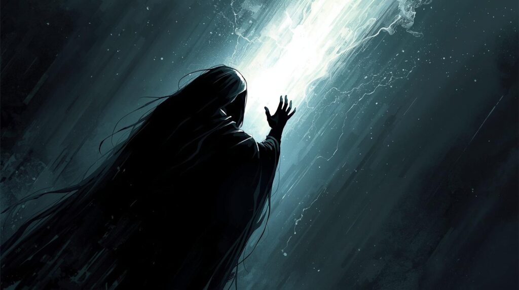 偽のイム様が、覇王色の覇気に怯えているイラスト