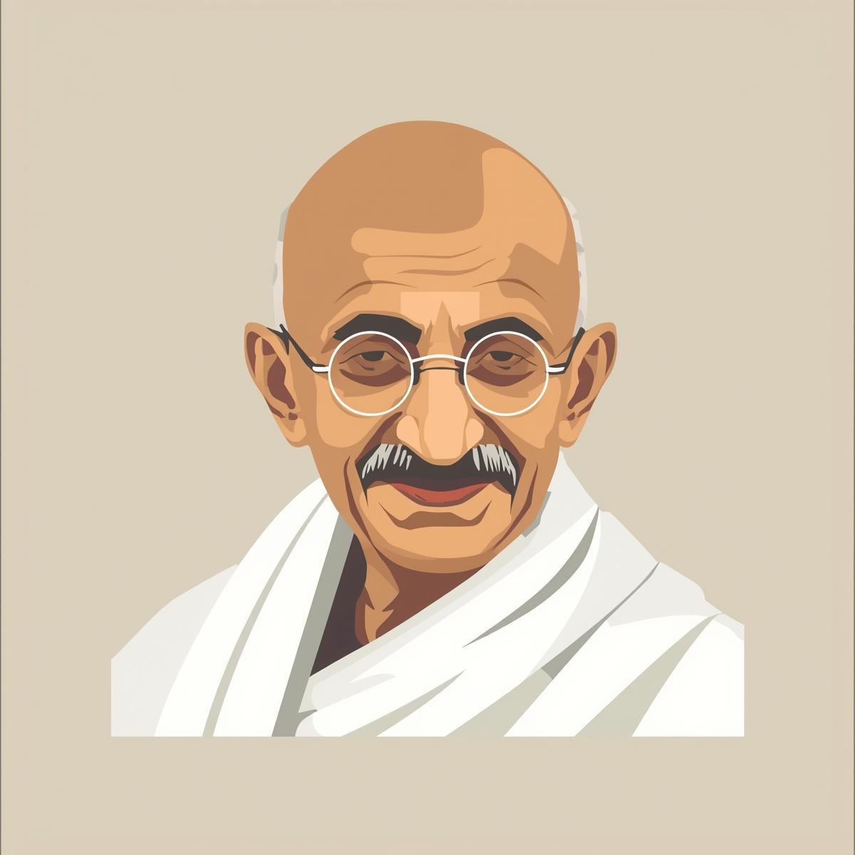 ガンジーをイメージしたイラスト