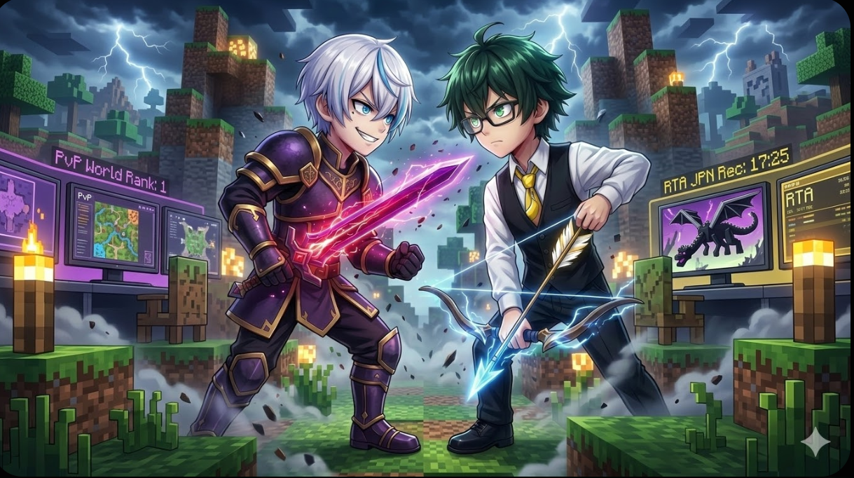 ルザクとおんりーがバトルしているイメージ画像