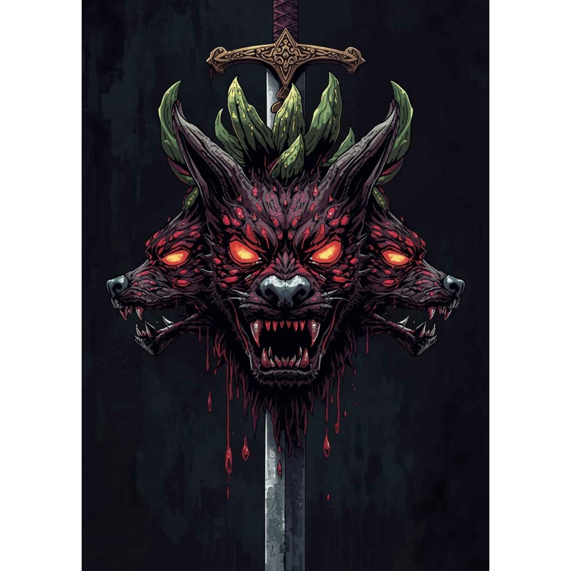 シャムロック聖の剣とケロべロスの悪魔の実のイメージイラスト