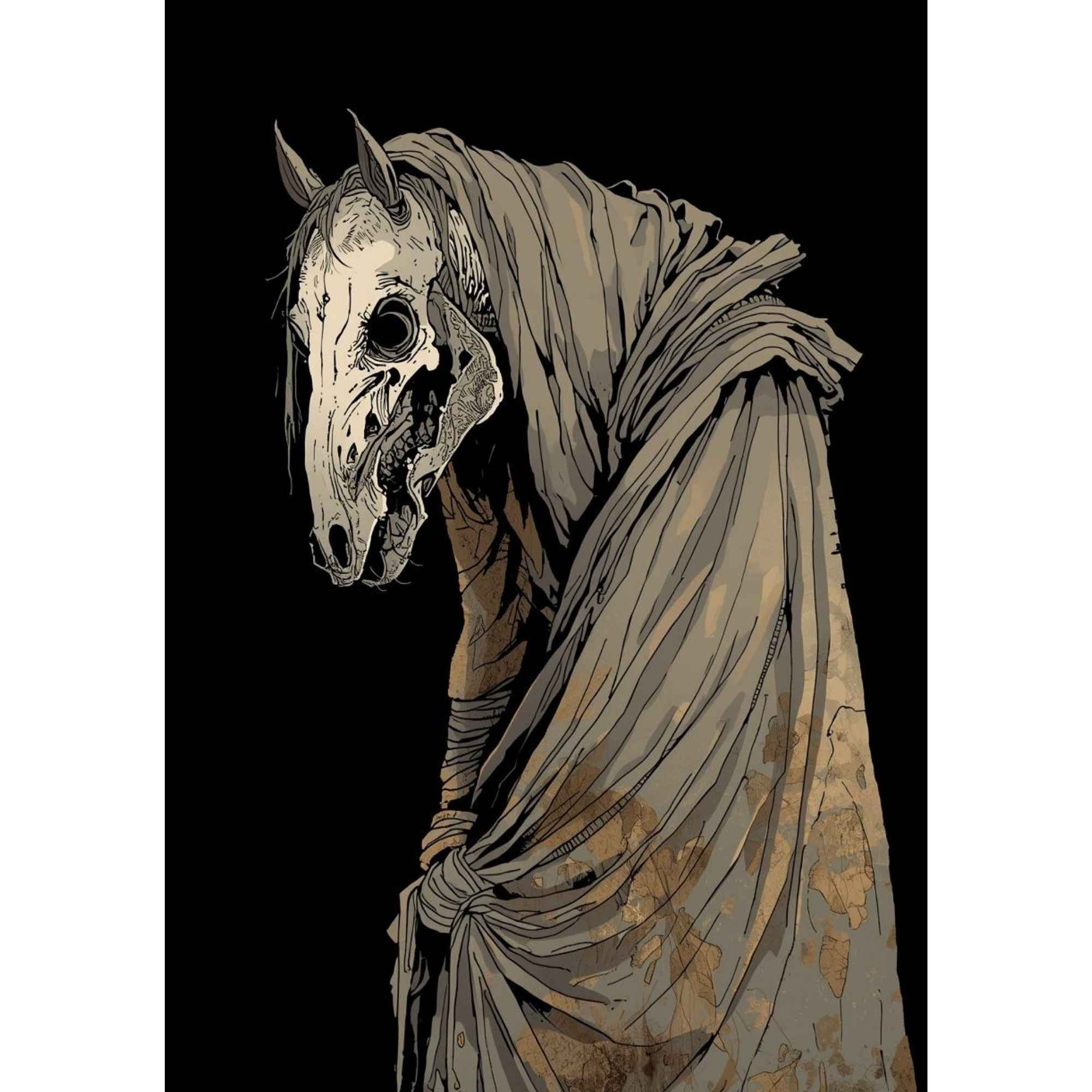 偽ナス寿郎聖の怪物の姿、馬骨のイメージイラスト